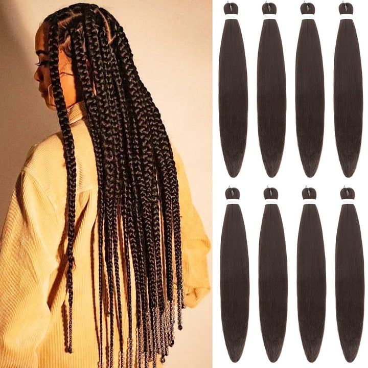 Purple Braiding Hair Pre Stretched Long Braid 30 Inch 2 Packs Professional Braiding Hair Extensions Synthetic Crochet Twist Braids (30 Inch, Purple)
