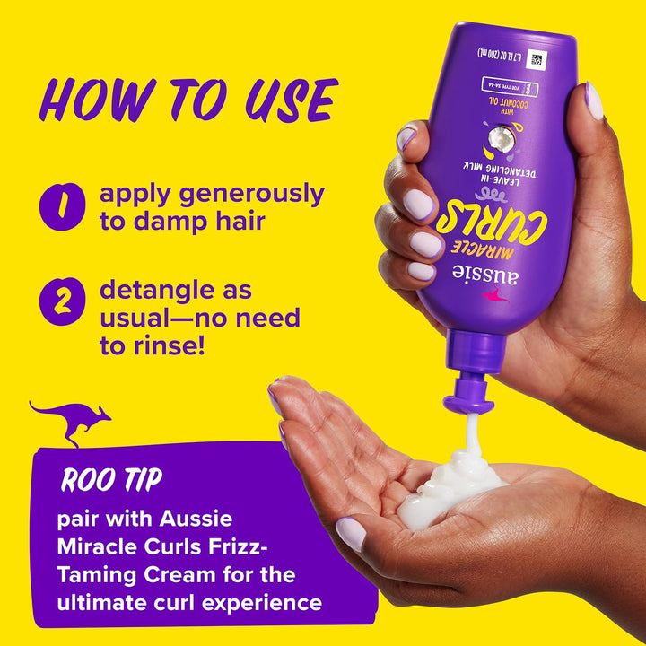 Miracle Curls with Coconut Oil, Paraben Free Detangling Milk Treatment, 6.7 Fl Oz