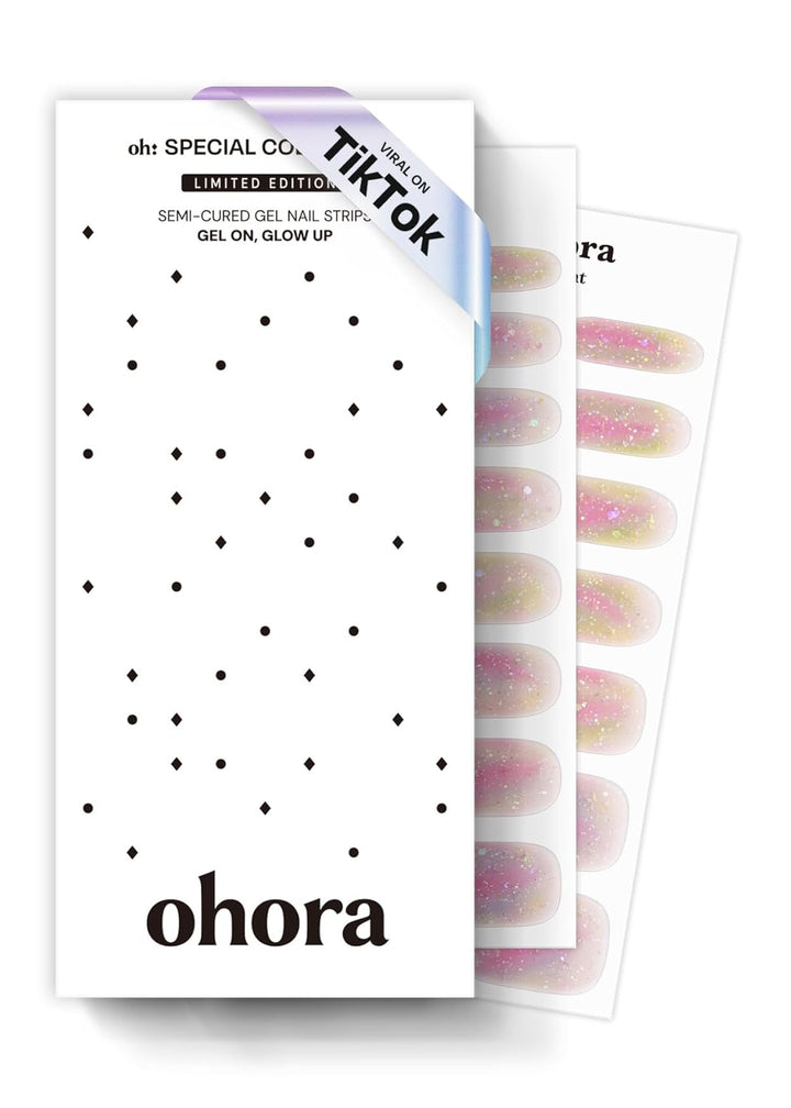 Semi Cured Gel Nail Strips (N Onyx) - Dark, Solid, Works with Any UV/LED Lamps, Salon-Quality, Long Lasting, Easy to Apply & Remove - Includes 2 Prep Pads, Nail File & Wooden Stick