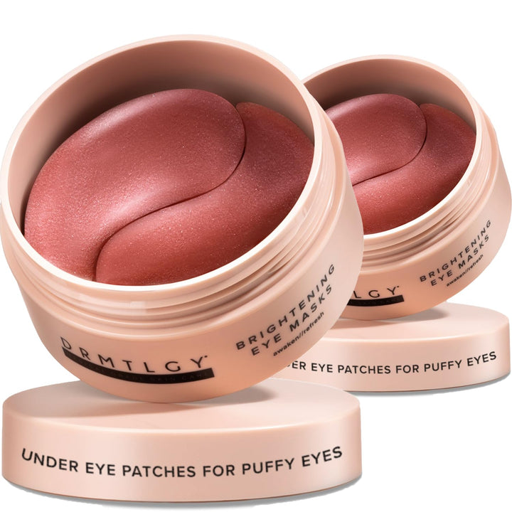 Brightening Eye Masks (30 Pairs) - Caffeine Eye Masks for Dark Circles and Puffiness with Hyaluronic Acid, Eye Patches for Puffy Eyes