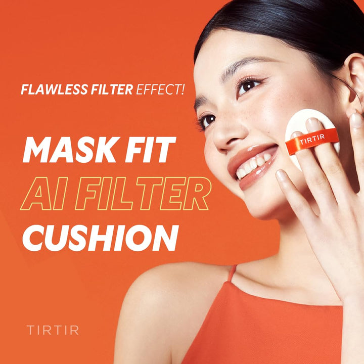 Mask Fit Ai Filter Cushion Foundation | Ai-Like Semi-Matte Finish - up to 72-Hour Medium to Full Coverage Korean BB Cushion Make up Beauty, #23N Sand, 0.63 Fl Oz