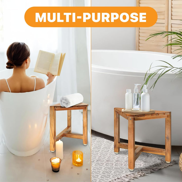 Shower Foot Rest 12 in - Shower Stool for Shaving Legs, Small Corner Bathroom Bench Suitable for Small Shower Spaces - Bath Seat, Spa Foot Rest Shaving Stool Corner