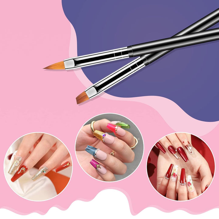 Nail Dotting Tools 6PCS Double-Ended Nail Art Brushes Kit Nail Art Gel Polish Liner Brushes Design Pen for Nail Drawing and Nail Paint Brushes Small Detail Brushes