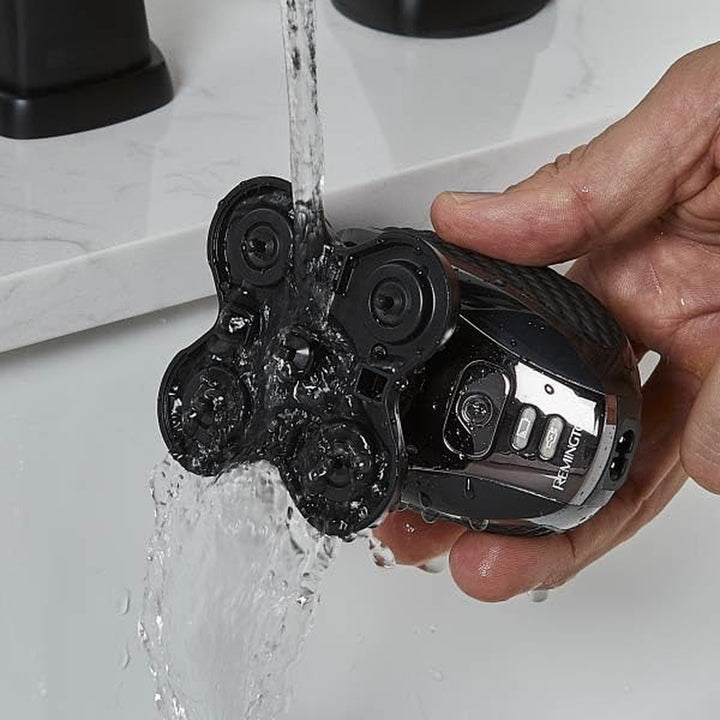 XR7000 Balder Pro Rotary Shaver Rechargeable Waterproof Electric Razor for Men Cordless Lithium Power 5 Dual Track Flexing Heads and Pop-Up Trimmer Black