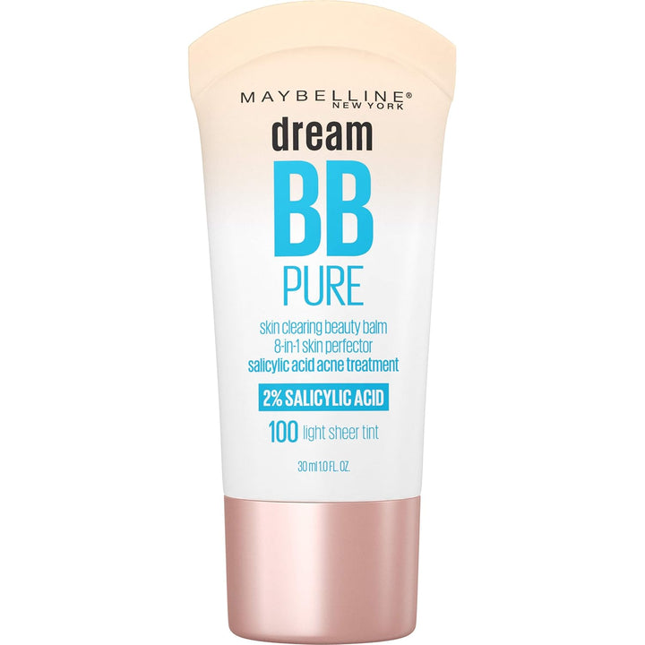 Dream Pure Skin Clearing BB Cream, 8-In-1 Skin Perfecting Beauty Balm with 2% Salicylic Acid, Sheer Tint Coverage, Oil-Free, Light/Medium, 1 Count