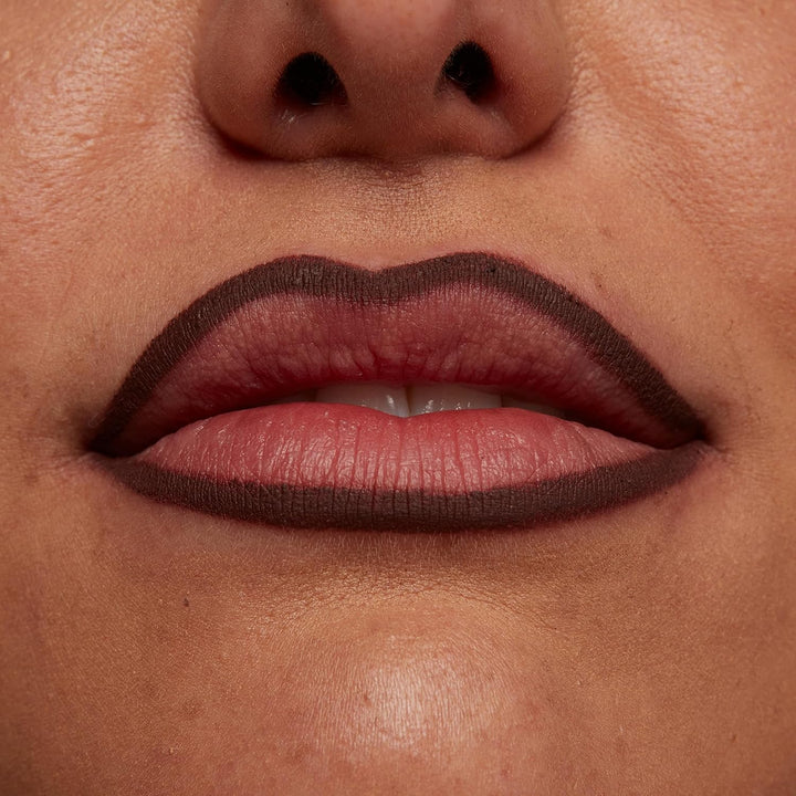 Line Loud Lip Liner, Longwear and Pigmented Lip Pencil with Jojoba Oil & Vitamin E - Rebel Kind (Chocolate Brown)