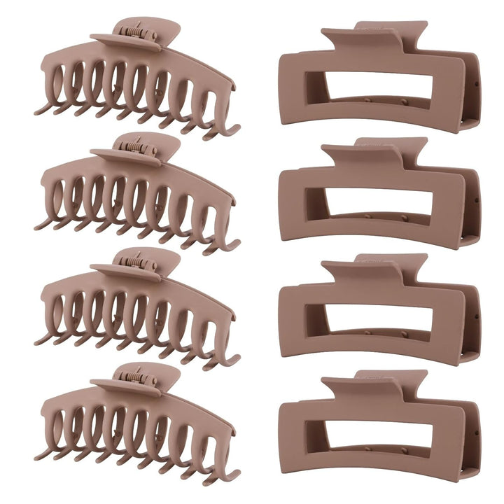 Hair Clips for Women 4.3 Inch Large Hair Claw Clips for Women Thin Thick Curly Hair, Big Matte Banana Clips,Strong Hold Jaw Clips,Neutral Colors