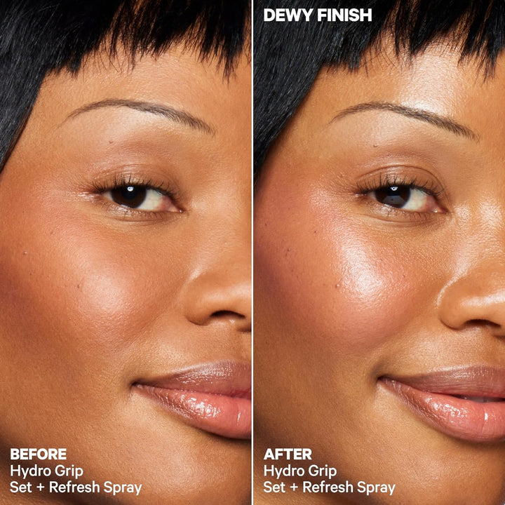 Hydro Grip Set + Refresh Spray with Hyaluronic Acid – Sets Makeup + Hydrates Skin for up to 12 Hours – Long-Lasting, Alcohol-Free Facial Mist for Dewy, Radiant Skin