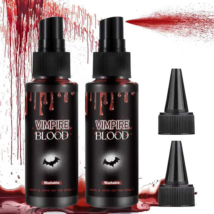 Halloween Fake Blood Spray, Washable Fake Blood Makeup, Halloween Realistic Fake Blood for Face Body Paint, Perfect for Vampire Makeup, Clown & Sfx & Cosplay & Zombie Make Up, 1 Pack