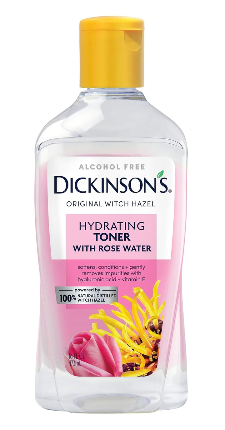 Enhanced Witch Hazel Hydrating Toner with Rosewater, Alcohol Free, 98% Natural Formula, 16 Fl Oz (Pack of 1)