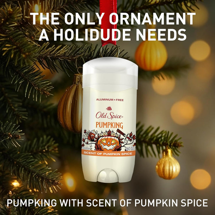 Aluminum Free Deodorant for Men, Holidudes Limited Edition, 24/7 Holiday Freshness, Odor Protection, Stocking Stuffer, Pumpking Pumpkin Spice Scent, 3.0 Oz