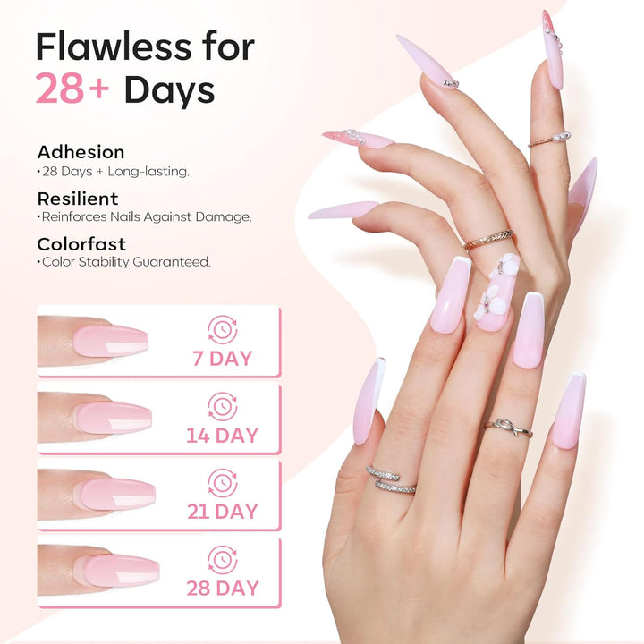 Acrylic Nail Kit: Clear White Pink Acrylic Powder and Liquid Set with Gel Nails Glue, Brushes, 11Pcs Set for Beginner