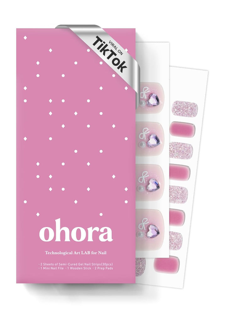 Semi Cured Gel Pedi Strips (P Chilly Red) - Works with Any Pedi Lamps, Salon-Quality, Long Lasting, Easy to Apply & Remove - Includes 2 Prep Pads, Pedi File & Wooden Stick