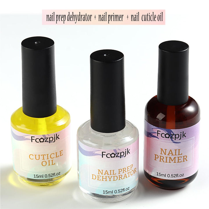 Nail Dehydrator and Nail Primer with Cuticle Oil Set, Air Dry Bonding Primer for Acrylic Nails No Lift, Acid-Free Prep Dehydrator, Natural Cuticle Oil for Nails, Manicure Accessories