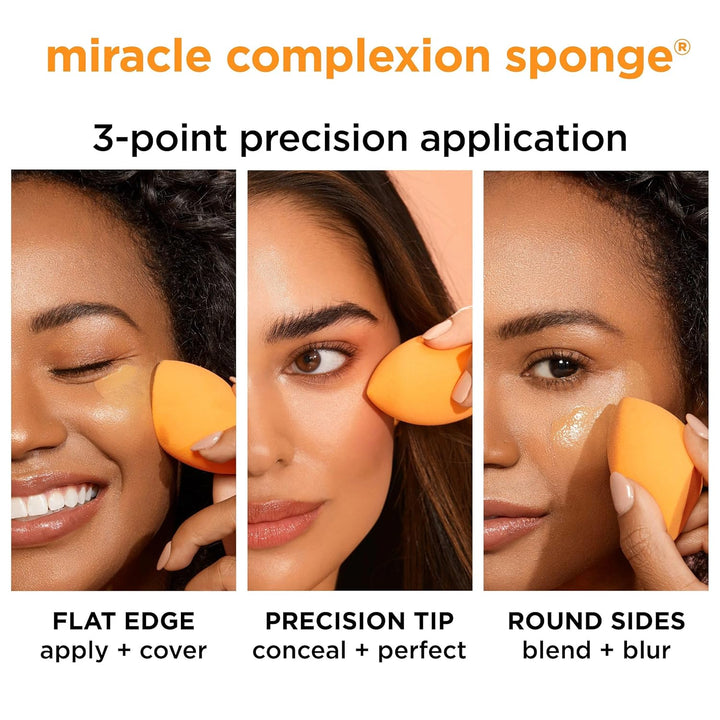 Miracle Complexion Makeup Sponge, 4-Pack Beauty Blender for Liquid & Cream Foundation, Streak-Free Coverage, Latex-Free, Vegan & Cruelty-Free