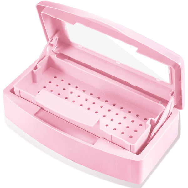 Plastic Sterilizing Tray,Sterilization Box,Nail Art Tool Sterilizer Tray, Sterilizer Tray Box Nail Art Salon Sterilizing Too（Pink）
