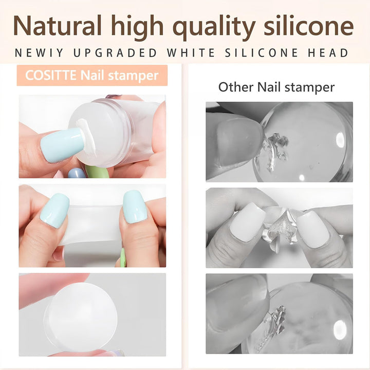 French Tip Tool,Nail Art Stamper Kit for DIY Together,Home Manicure Starter Tool Salon(2 PCS)