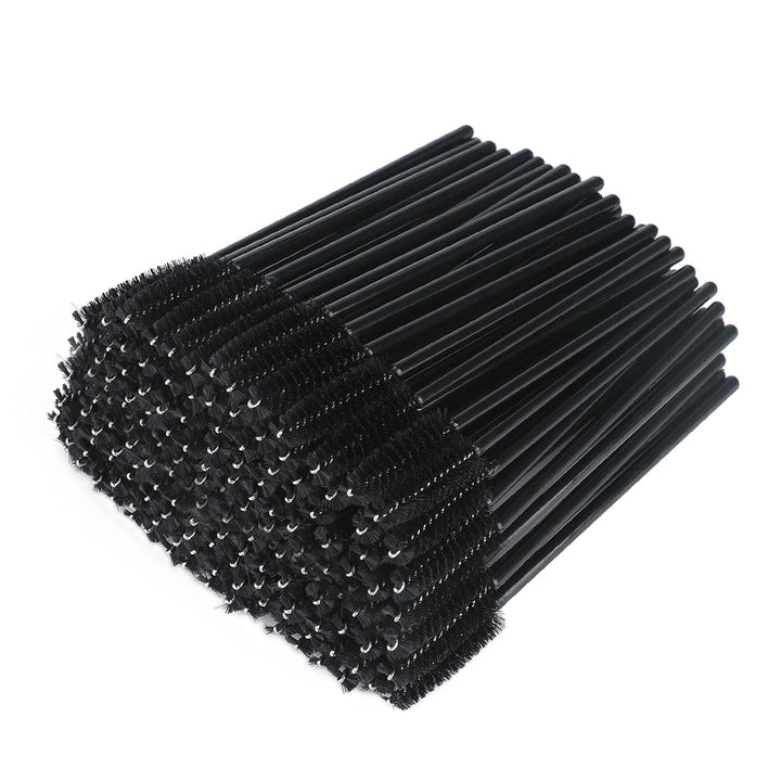 100PCS Disposable Eyelash Brushes, Rose Mascara Wands Applicator Makeup Kits, Eyelash Spoolies Brushes for Eyelash Extensions and Eyebrows
