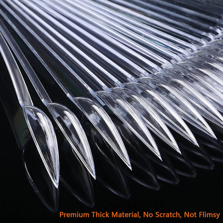 100 Ps Nail Swatch Sticks with Number Stickers, Nail Color Display Stiletto Tips, Fan-Shaped Nail Polish Practice Sticks, Nail Art Display Sample Color Wheels (Transparent)