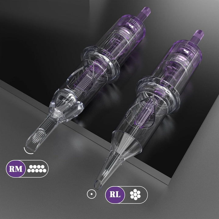 Cartridge Needles, 20Pcs Mixed Sizes 3RL 5RL 5RM 7RM Disposable Tattoo Needles Cartridge round Liner Shader Magnum for Cartridge Tattoo Pen Machine Permanent Makeup Tattoo Supplies