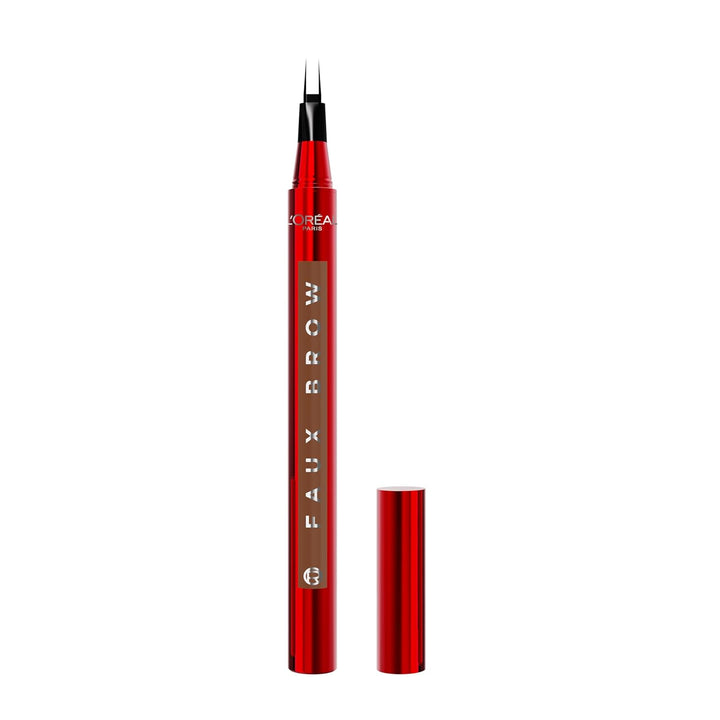 Faux Brow, Hair-Like, Filling Eyebrow Pen with Double-Brush Tip, Fast & Precise Eyebrow Makeup, Dark Brunette, 0.04 Fl Oz