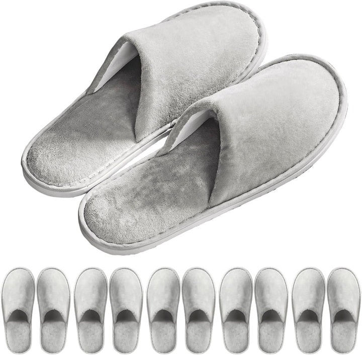 6-10 Pairs Spa Slippers, Non Slip Disposable Slippers for Guest, Washable Reusable, Which Can Be Used as Women Men, House, Indoor, Bathroom, Bedroom, Hotel, Bride Slippers