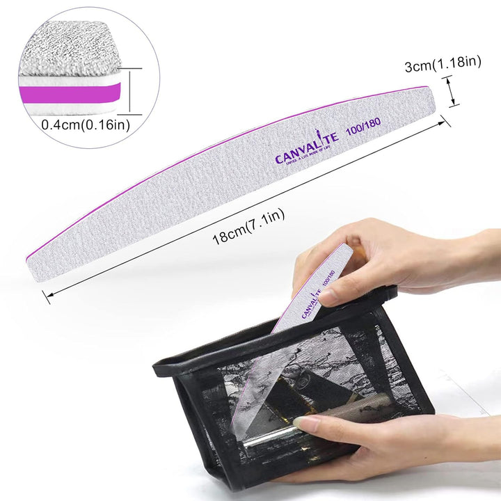 10 PCS Nail File Professional Nail Files Reusable Double Sided Emery Board(100/180 Grit) Nail Styling Tools for Home and Salon Use Christmas Gifts for Women