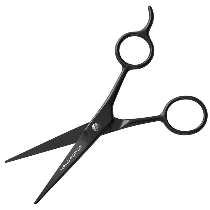 Professional Mustache and Beard Scissors: Small Sharp Stainless Steel Beard Shears for Men Personal Care Precision Trimming Mustache, Facial Hair, Eyebrow, 5.5 Inch (Black)