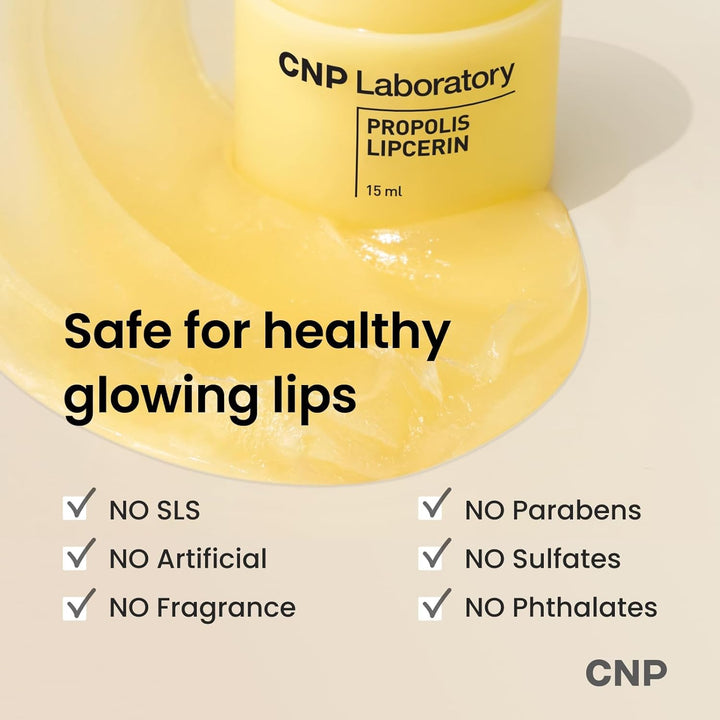 Honey Lip Butter - Propolis Lipcerin™ 01 Original, Hydrating Overnight Manuka Lip Balm & Mask, 12Hr Long-Lasting Moisture, Korean Skin Care, 0.5 Fl.Oz.