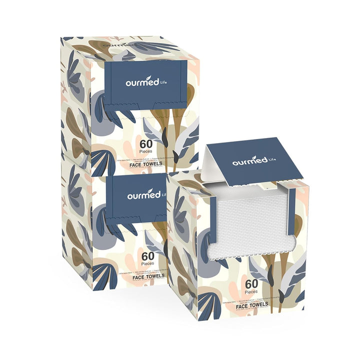 Face Towels, Disposable Biodegradable Facial Towels for Sensitive Skin, Lint- Free Face Wipes for Washing Face, Skincare and Makeup Remover, Dry Wipes, 10"×12" Extra Large, 50 Count