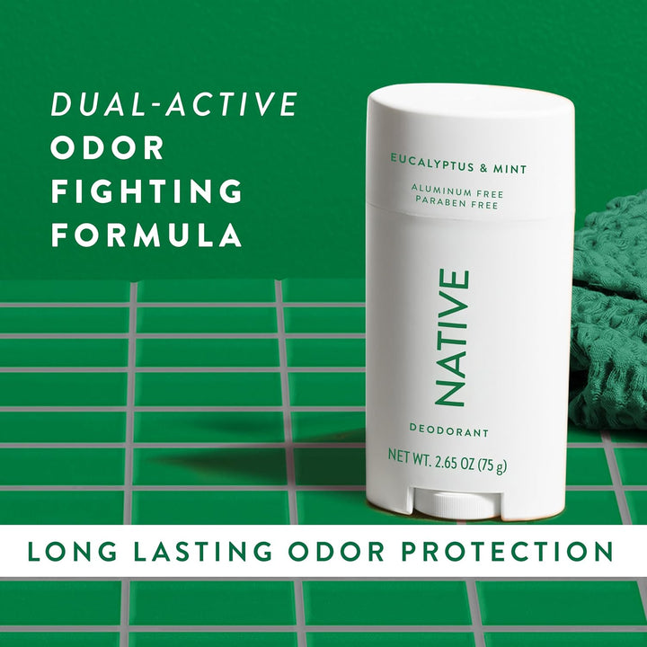 Aluminum-Free Clean Deodorant with Natural Derived Ingredients, 72HR Odor Control | Deodorant for Women and Men, with Baking Soda, Coconut Oil, Shea Butter | Eucalyptus & Mint
