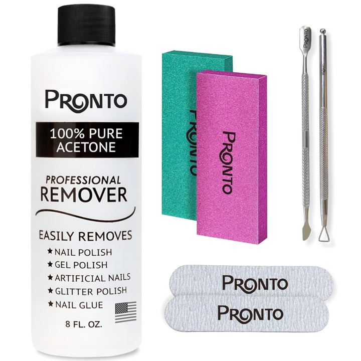 100% Acetone Gel Nail Polish Remover - Gel Polish Remover for Nails | Acetone Nail Polish Remover for Nails for Removal of Glue, Gel, Acrylic & Dip | Gel Polish Remover, 8 Fl Oz