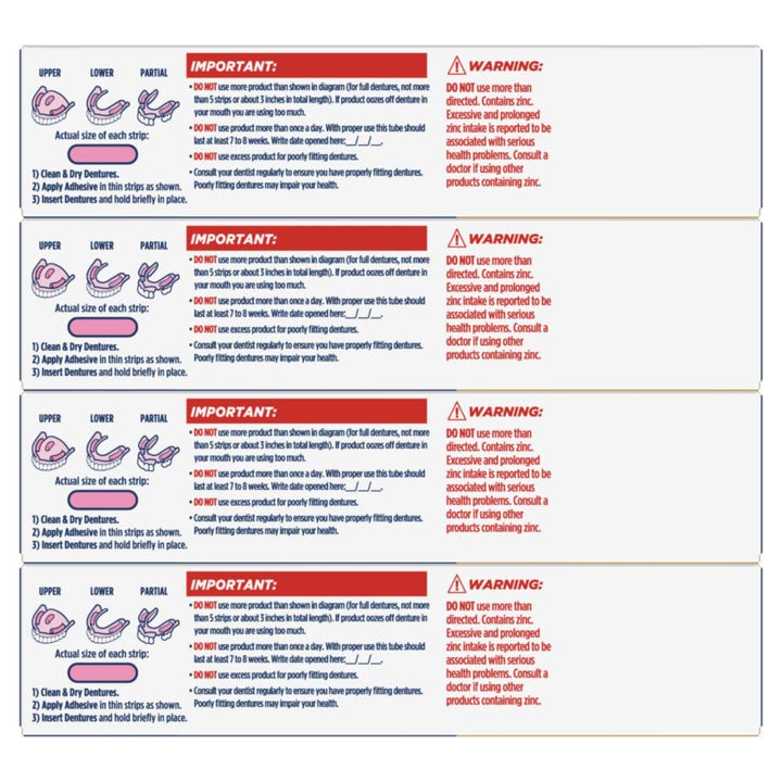 Ultra Max Hold Secure Denture Adhesive Cream for Full and Partial Denture Wearers, 2.2Oz (Pack of 4)