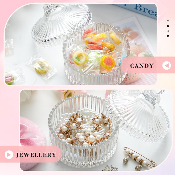 3 Pcs Large Body Powder Puff and Container Powder Container with Puff Crystal Case Soft Washable Reusable Velour Face Body Glitter Wet Dry Makeup(Simple,Clear)