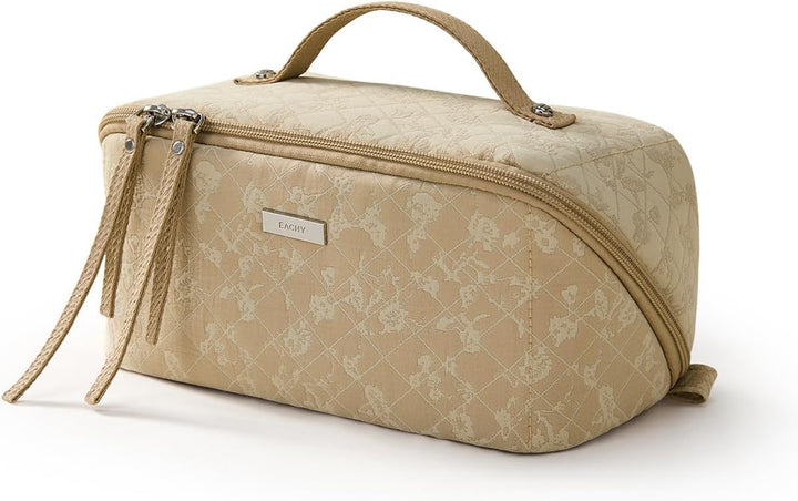 Travel Makeup Bag,Large Capacity Cosmetic Bags for Women,Waterproof Portable Pouch Open Flat Toiletry Bag Pattern Makeup Bag