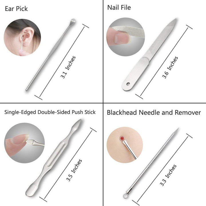 Professional Nail Care Kit Manicure Grooming Set with Travel Case(Rose Gold)