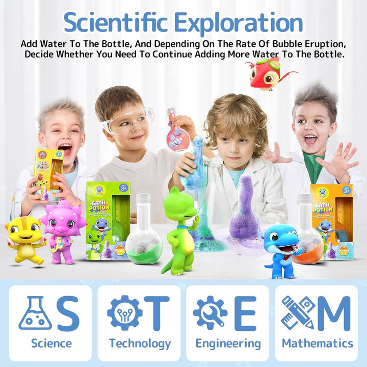 Bath Toys for Kids Potion,  6 Pack Bath Bombs Fun Time Bathtub Colorful Bubble Foam Boys Girls with Indoor Outdoor Scientific Soap Magical Nontoxic Fizzes Eruption Age 4-8 Years Old Toddler