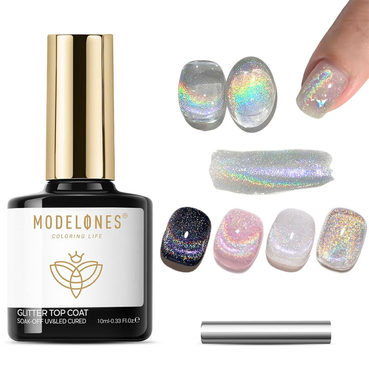 Gel Top Coat, 15Ml No Wipe Gel Nail Polish High Gloss Top Coat Shiny Long Lasting Clear Top for Acrylic Nails, Need U V/LED Lamp for Home DIY Gift and Fall Manicure Salon