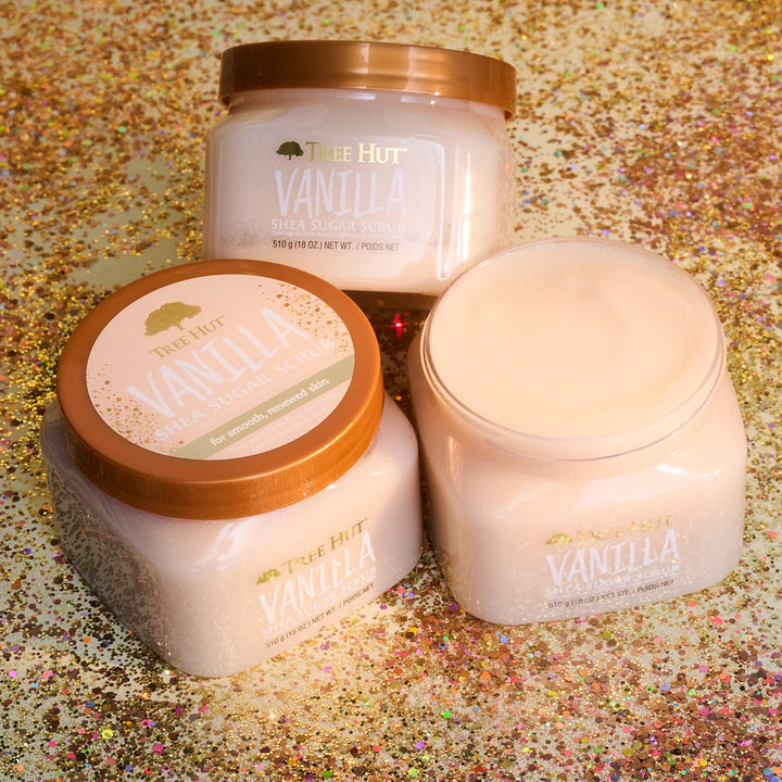 Shea Sugar Scrub, Exfoliating Body Scrub Removes Dead, Dry Skin for a Soft & Hydrated Feel, Nourishing Essential Body Care, 18 Fl Oz.