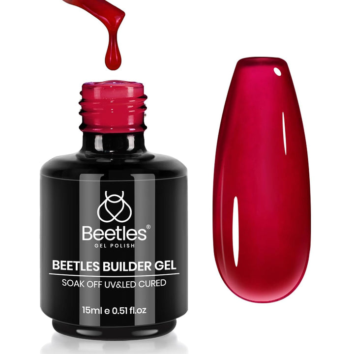 Beetles Builder Gel for Nails-Cover Nude Translucent 7 in 1 Nail Thickening Strengthening Building Apex for Beginner DIY Salon at Home,Natural Nude Builder Nail Gel, UV & LED Lamp Cured Needed