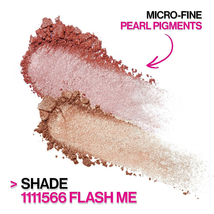 Megaglo Blushlighter, Blendable Blush & Highlighter Set, Shimmery Metallic Finish, Flash Me