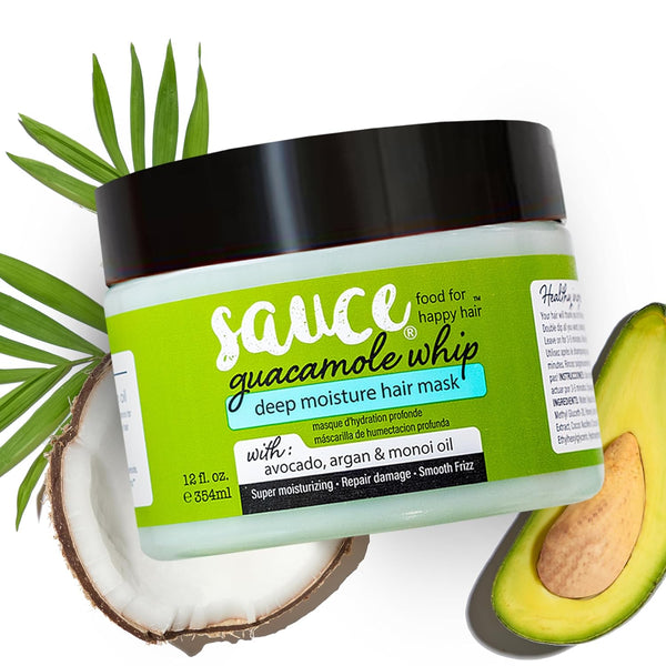 Guacamole Whip Hair Mask - Deep Conditioning Hair Mask for All Hair Types W/Avocado, Honey & Argan Oil - 12 Fl Oz Hair Mask for Dry, Damaged & Frizzy Hair (Guacamole)