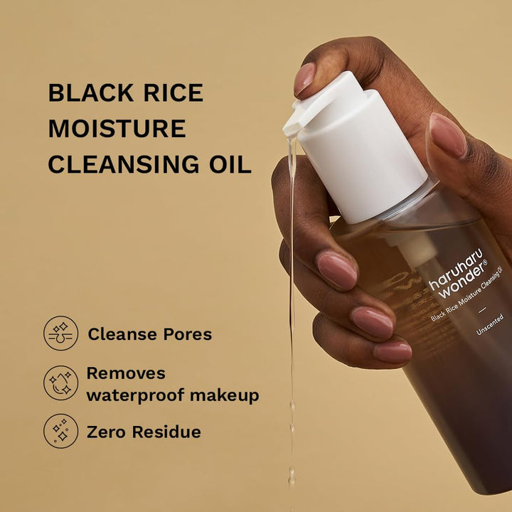 Wonder Black Rice Moisture Cleansing Oil, 5.1 Fl Oz, Double Cleansing, Daily Makeup Remover, Pore Oil Cleanser, Korean Skincare for Sensitive, Normal and Oily Skin