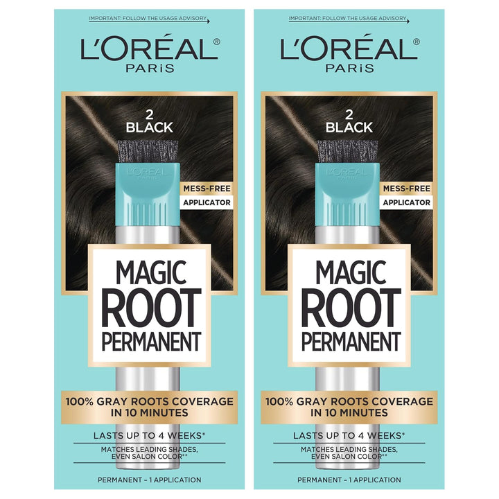 Magic Root Rescue 10 Minute Root Hair Coloring Kit, Permanent Hair Color with Quick Precision Applicator, 100 Percent Gray Coverage, 4 Dark Brown, 2 Count