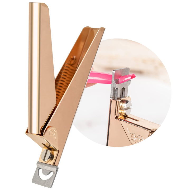 Violet Red Premium Adjustable Nail Clippers with Magnets Sizers for Acrylic Nails, Stainless Steel Nail Cutter Trimmer for Artificial Fake False Tips Manicure Sharp Blade Clip Tool for Salon Beauty