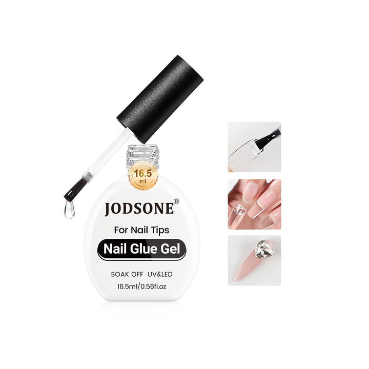 15Ml Nail Glue Gel 5 in 1 for Nail Tips Long Lasting Extension Glue for Clear Nail Tips and Clear Press on Nails, Nail Repair Treatment, Salon Art DIY at Home Need U V Light Cured
