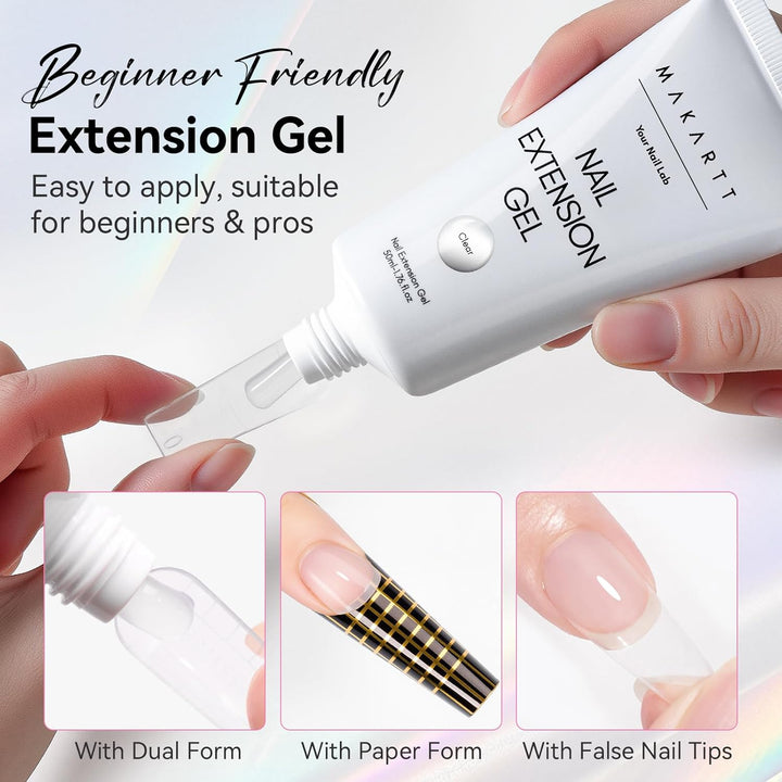 Poly Nail Gel: Clear 50ML Gel Builder for Natural-Looking Strengthener 3D Molding Gel for Trendy Nail Art-Long-Lasting and Easy to Use Supplies