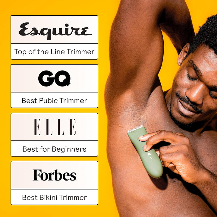 the Trimmer Original - Body Hair Trimmer for Men, Electric Shaver for Pubic Hair, Chest, Legs & Bikini, Waterproof & Rechargeable, Sage
