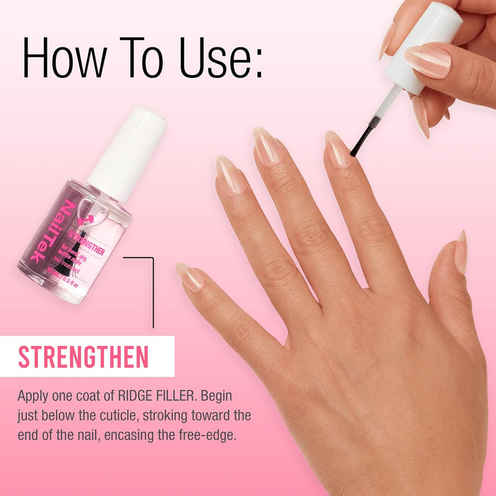 Ridge Filler Formula 3 – Clear Ridge Filler for Nails, Base Coat, Nail Strengthener Polish for Hard & Brittle Nails, 0.5 Fl Oz