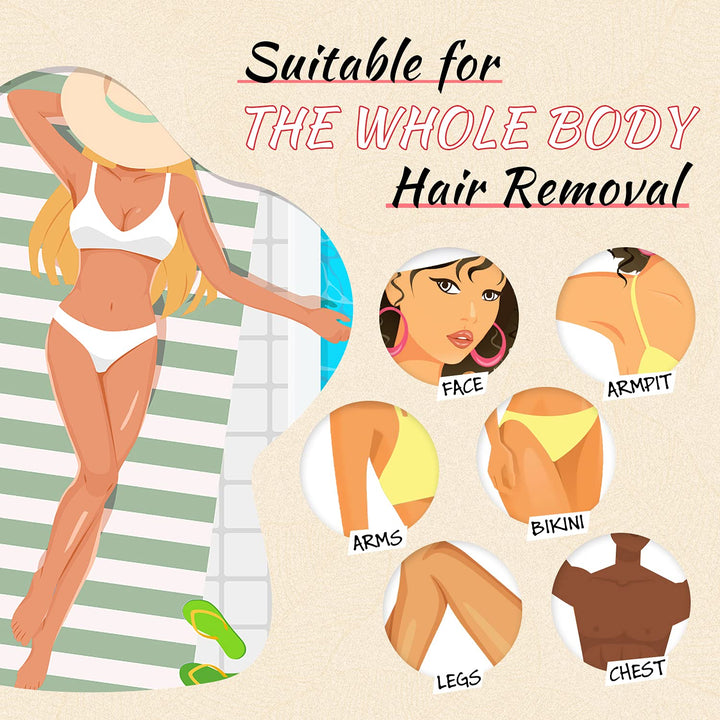 1Lb Refill Wax Beans for Hair Removal Kit, Brazilian Coarse Waxing for Bikini, Face, Eyebrow, Back, Chest, Legs, Armpit, at Home Waxing Beads for Women Men